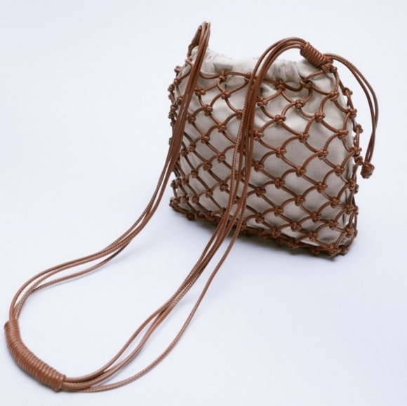 Zara Knotted Brown Mini Crossbody Bag - Picture 3 of 12